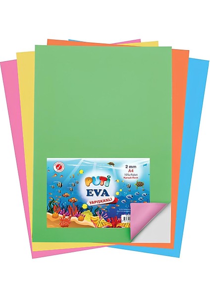 Eva 50X70 Yapışkanlı 10 Lu Karışık Renk