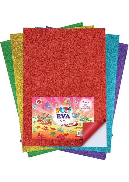 Eva 50X70 Simli Yapışkanlı 10 Lu Karışık Renk
