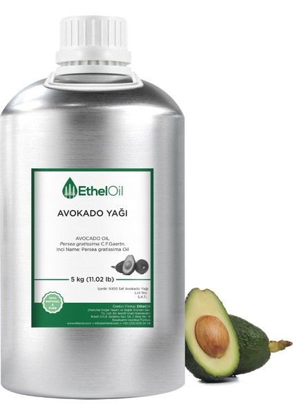 Avocado Sabit Yağı - 5 kg - %100 Saf ve Doğal Sabit Yağ
