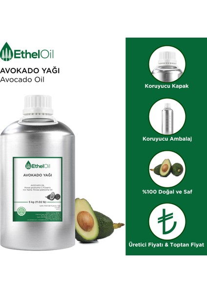 Avocado Sabit Yağı - 5 kg - %100 Saf ve Doğal Sabit Yağ fiyatları
