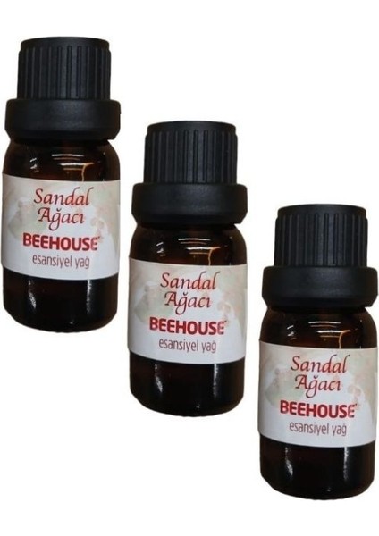 Bee House Beehouse Sandal Ağacı 3'lü Paket Esansiyel Buhurdanlık Yağı 10 ml x 3 Adet