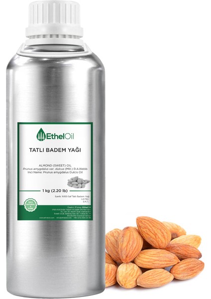 Tatlı Badem Sabit Yağı - 1 kg - %100 Saf ve Doğal Sabit Yağ