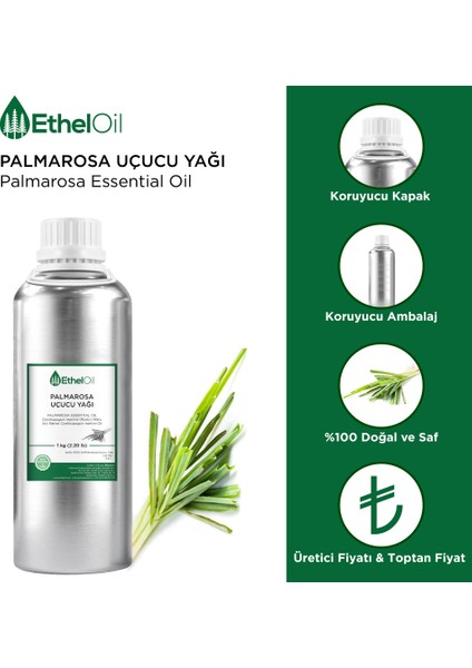 Palmarosa Uçucu Yağı 1 kg