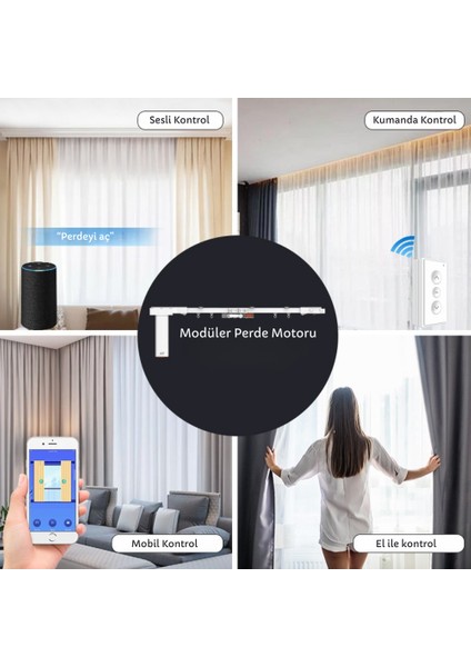Akıllı Modüler Tuya Uyumlu Wifi Yana Kayar Perde Motor Kiti