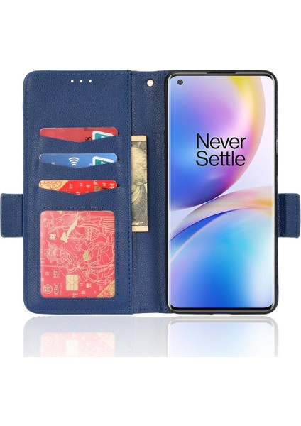 Oneplus 8 Için Kılıf Pro Manyetik Pu Deri Yan Toka Cüzdan Kart Yuvaları (Yurt Dışından)