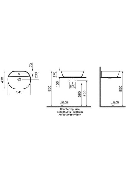 Geo Çanak Lavabo Oval 55X43 cm 7428B083-0041 fiyatları