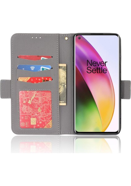 Oneplus 8 Kart Yuvaları Için Kılıf Tutucu Yan Toka Cüzdan Manyetik Pu Deri (Yurt Dışından)