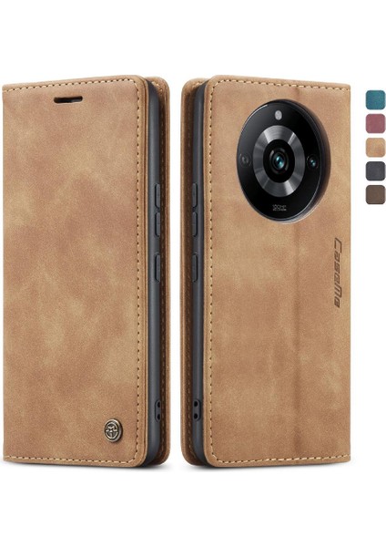 Realme 11 Pro 5g Için Flip Case Vintage Pu Deri Cüzdan Manyetik Kapatma (Yurt Dışından)