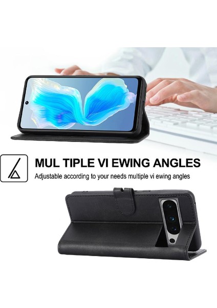 Google Piksel 8 Pro Kabartmalı Kickstand Manyetik Kapatma Için Cüzdan Kılıf (Yurt Dışından)