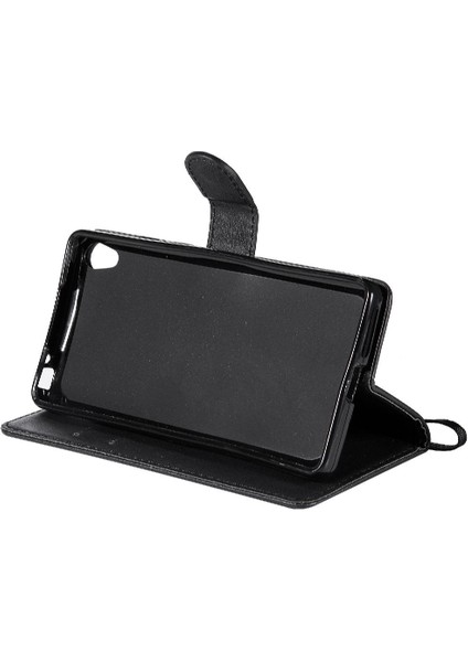 Sony Xperia E5 Klasik Düz Renk Iş Cüzdan Telefon Için Flip Case (Yurt Dışından)