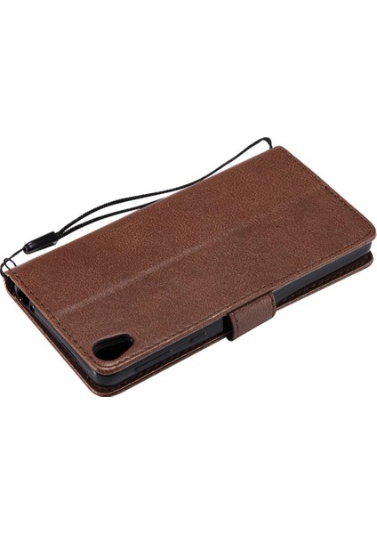 Sony Xperia E5 Klasik Düz Renk Iş Cüzdan Telefon Için Flip Case (Yurt Dışından)