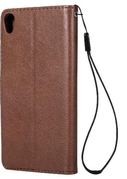 Sony Xperia E5 Klasik Düz Renk Iş Cüzdan Telefon Için Flip Case (Yurt Dışından)