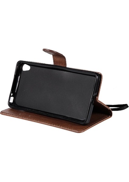 Sony Xperia E5 Klasik Düz Renk Iş Cüzdan Telefon Için Flip Case (Yurt Dışından)
