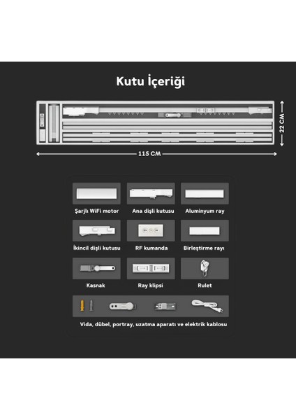 Akıllı Modüler Tuya Uyumlu Wifi Yana Kayar Perde Motor Kiti