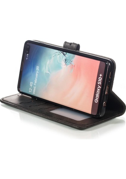 Cüzdan Kılıf Samsung Galaxy S10 Artı Tüm Yuvarlak Koruma Manyetik (Yurt Dışından)