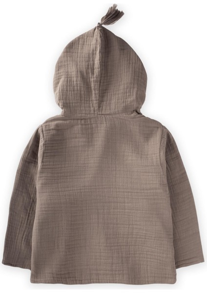 Çift Kat Müslin Çocuk Bornoz 1-9 Yaş Koyu Vizon fiyatları