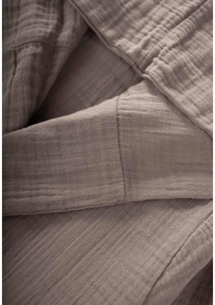 Çift Kat Müslin Çocuk Bornoz 1-9 Yaş Koyu Vizon modelleri