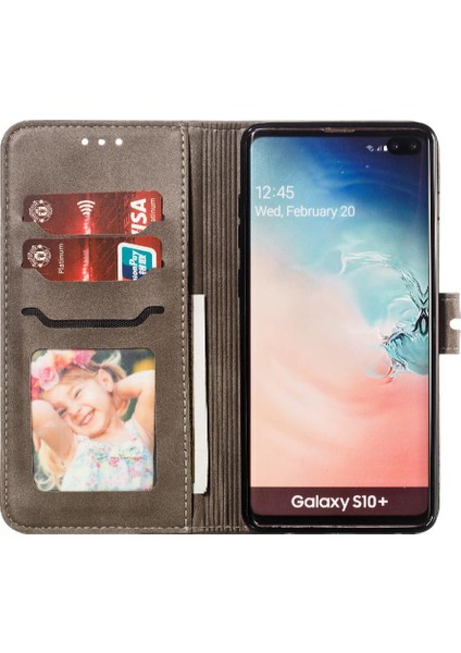 Cüzdan Kılıf Samsung Galaxy S10 Artı Tüm Yuvarlak Koruma Manyetik (Yurt Dışından)