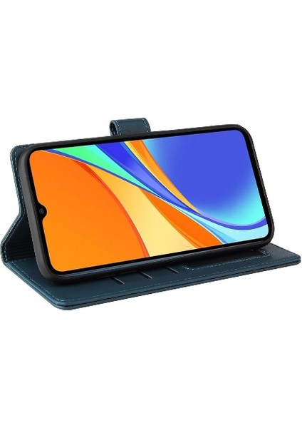 Xiaomi Redmi 9c Kickstand Premium Deri 4 Için Flip Case Köşe Üç (Yurt Dışından)