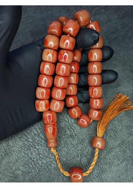 Büyük Boy Eski Hareli Sıkma Kehribar Tesbih fiyatları