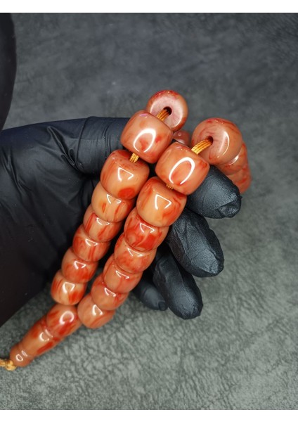 Büyük Boy Eski Hareli Sıkma Kehribar Tesbih modelleri