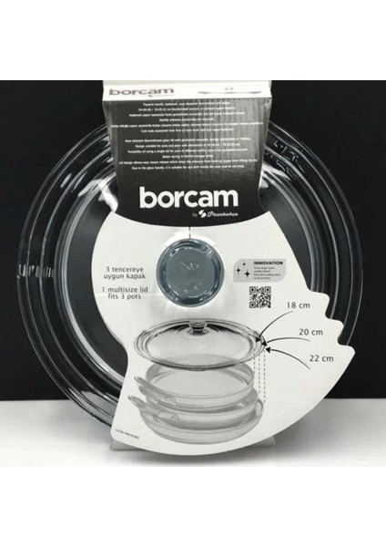 Borcam Kapak 2 Li Set Cam Tencere Kapağı