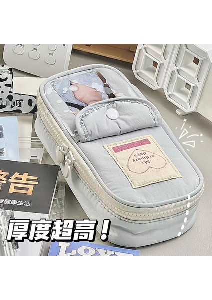 Yeni Retro Çift Fermuarlı Kalem Kutusu Öğrenci Büyük Kapasiteli Çok Katmanlı Çok Fonksiyonlu Kırtasiye Malzemesi Saklama Kalem Kutusu (Yurt Dışından)