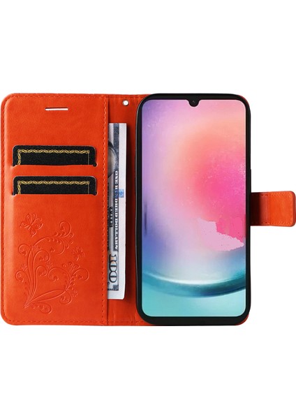 Samsung Galaxy A25 5g Kelebek Baskı Tpu+Pu Deri Kapak (Yurt Dışından)