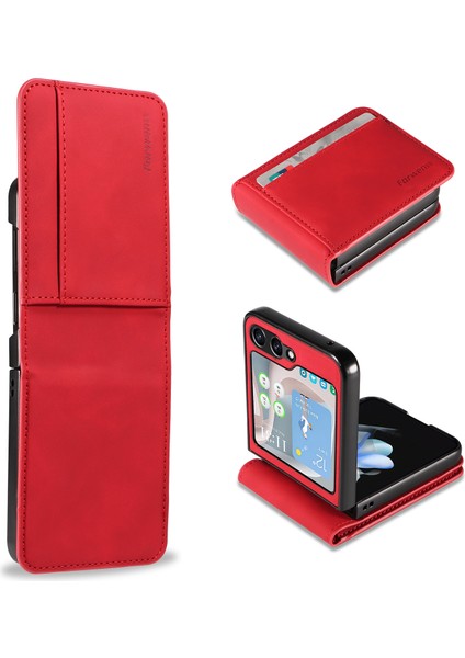 Samsung Galaxy Z Flip5 5g Cilt Dokunmatik Kart Tutucu Telefon Kapağı (Yurt Dışından)
