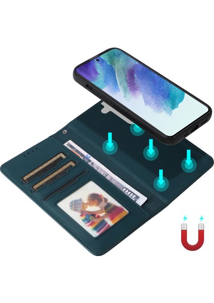 Samsung Galaxy S21 Fe 5g Çıkarılabilir Anti-Damla Deri Cüzdan Telefon Kapağı (Yurt Dışından)