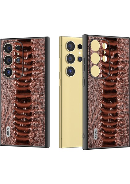 Samsung Galaxy S24 Ultra Timsah Dokulu Hakiki Inek Derisi+Pc+Tpu Kapak (Yurt Dışından)