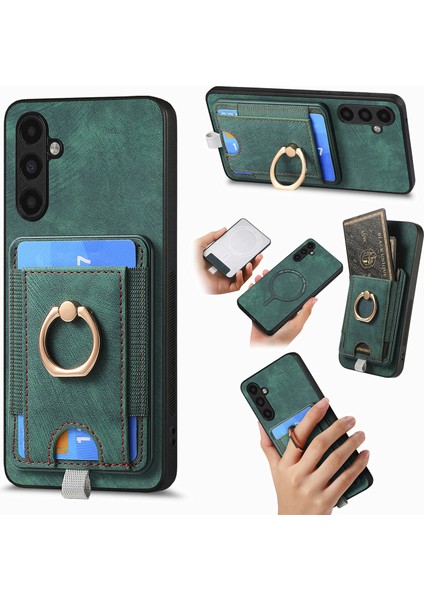 Samsung Galaxy M15 5g Manyetik Retro Ayrılabilir Kart Tutucu Telefon Kabuğu (Yurt Dışından)
