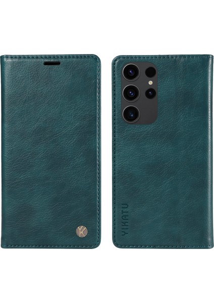 Samsung Galaxy S22 Ultra 5g Deri Cüzdan Manyetik Kapanan Telefon Kapağı (Yurt Dışından)