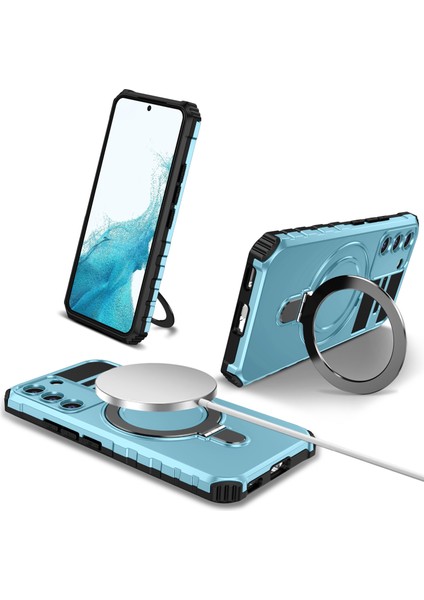 Samsung Galaxy S22+ 5g Kickstand Kapak Pc+Tpu Telefon Kılıfı Magsafe ile Uyumlu (Yurt Dışından)