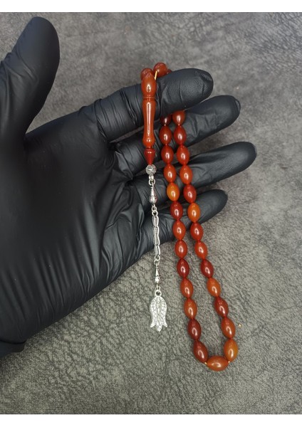 Arpa Kesim Hareli Sıkma Kehribar Tesbih