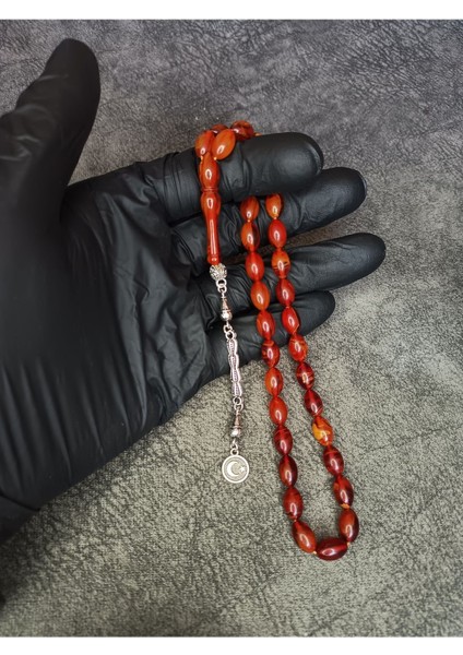 Arpa Kesim Hareli Sıkma Kehribar Tesbih