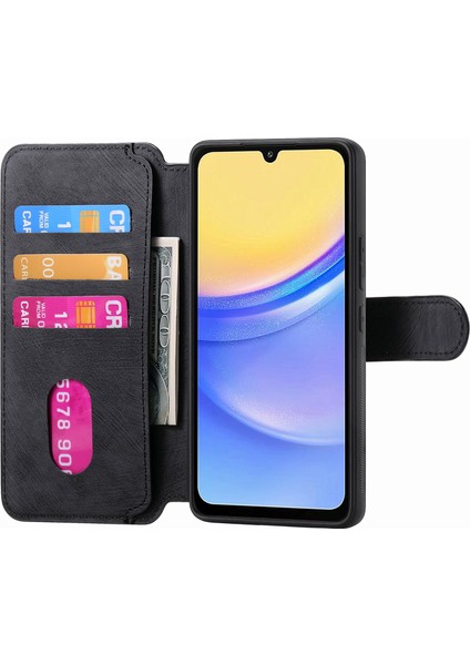 Samsung Galaxy A15 4g / 5g Retro Deri Stand Rfıd Engelleme Çıkarılabilir Telefon Kapağı (Yurt Dışından) modelleri