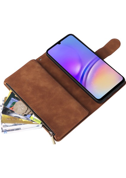 Samsung Galaxy A05 4g Çoklu Kart Yuvaları Anti-Düşme Fermuar Cep Deri Telefon Kapağı (Yurt Dışından) indirimleri