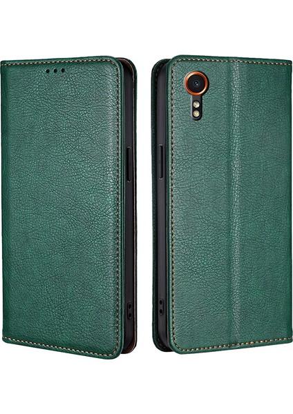 Samsung Galaxy Xcover7 Manyetik Kılıf Kart Yuvaları Pu Deri Telefon Kapağı (Yurt Dışından)