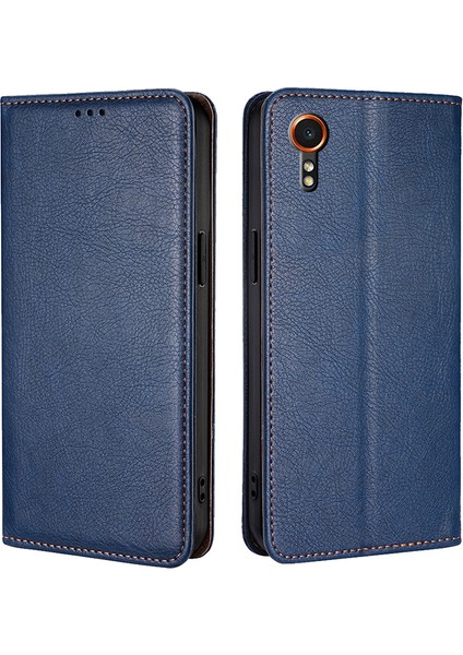 Samsung Galaxy Xcover7 Manyetik Kılıf Kart Yuvaları Pu Deri Telefon Kapağı (Yurt Dışından)