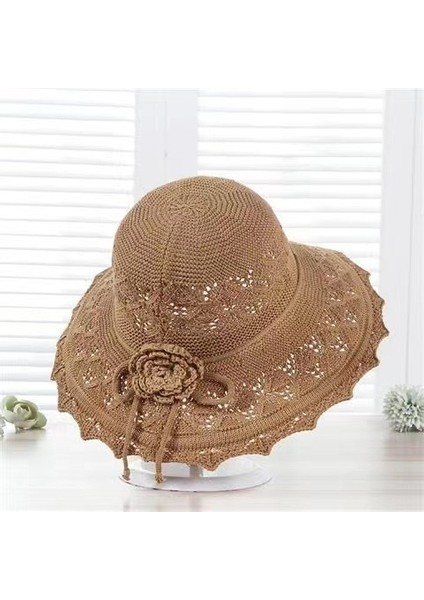 Katlanabilir Şapka Yaz Bayanlar Güneşlik Güneş Koruyucu Serin Şapka (Yurt Dışından)