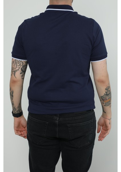 Hscstore Erkek Polo Yakalı Indigo T-Shirt- 8421 fırsatları