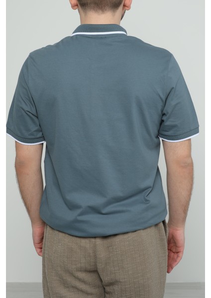 Hscstore Erkek Polo Yakalı Petrol T-Shirt- 8421 fırsatları