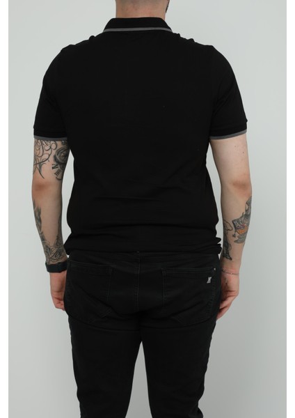 Hscstore Erkek Polo Yakalı Siyah T-Shirt- 8421 fırsatları