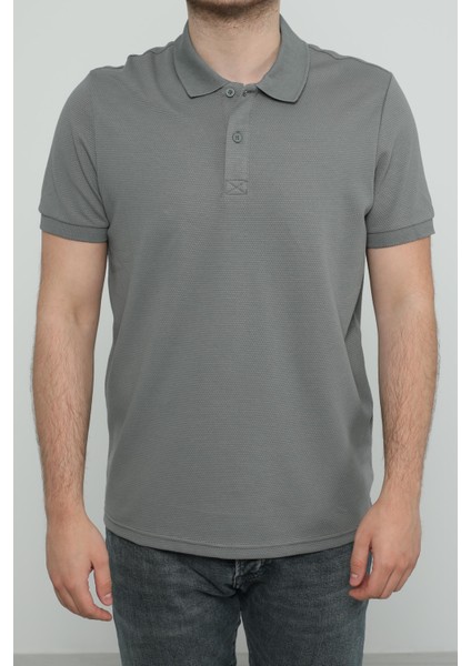 Hscstore Erkek Polo Yakalı A.gri Tişört - 8424