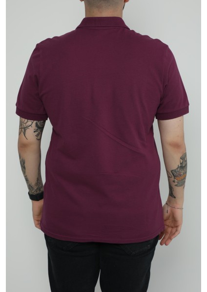 Hscstore Erkek Polo Yakalı Mürdüm T-Shirt- 8420