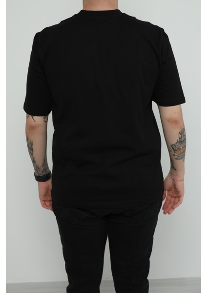 Hscstore Erkek Bisiklet Yakalı Siyah T-Shirt - 8418 fırsatları