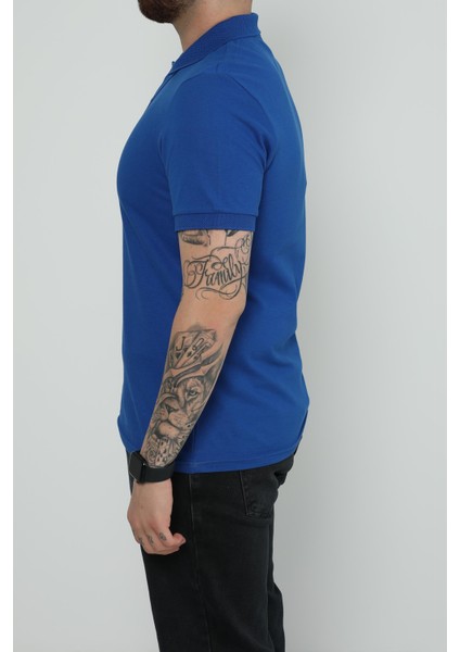 Hscstore Erkek Polo Yakalı Saks T-Shirt- 8420 modelleri