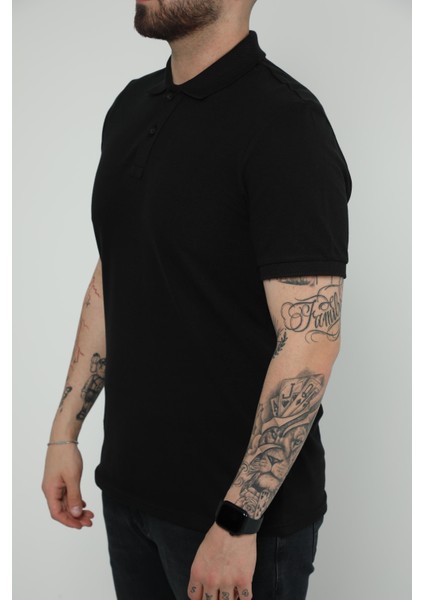 Hscstore Erkek Polo Yakalı Siyah T-Shirt- 8420 fiyatları