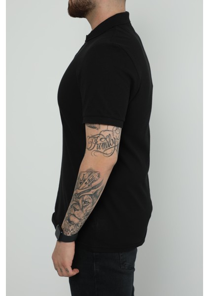 Hscstore Erkek Polo Yakalı Siyah T-Shirt- 8420 modelleri